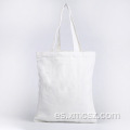 Bolsa de compras reciclable en blanco y negro liso en blanco